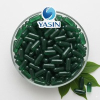 Capsules végétales vides transparentes vertes en HPMC, taille 0, capsules végétaliennes séparées, sans TiO2, vente en gros