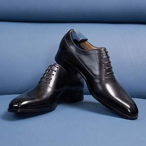 Chaussures fermées pour hommes de haute qualité, faites à la main, en cuir véritable, style Oxford britannique, résistantes à l'usure, respirantes, chaussures habillées pour affaires - Product Image 2