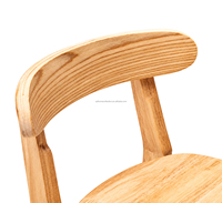 Tabouret de bar en bois massif avec dossier, hauteur d'assise 72 cm, tabouret de comptoir en bois naturel pour îlot de cuisine, style scandinave