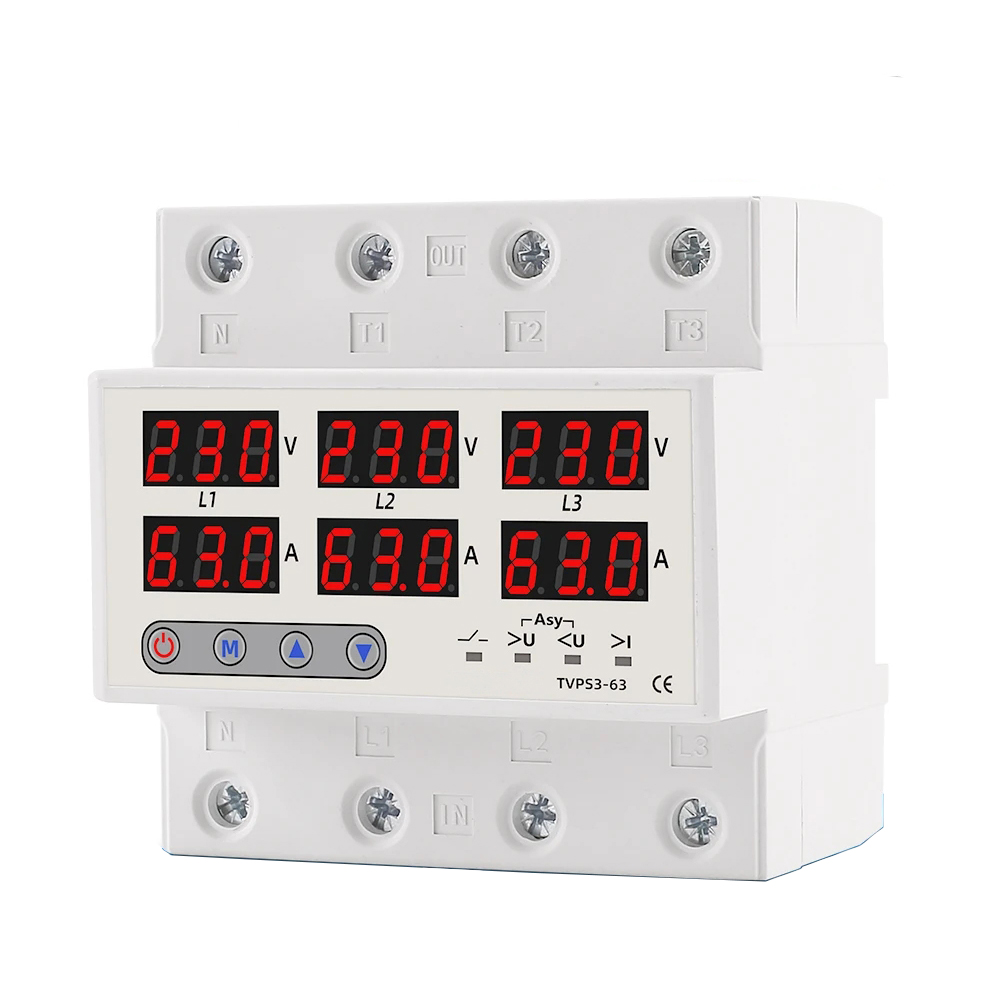 Реле контроля напряжения и тока Релеон 3L (400в AC) 63А, RV123840063 - купить по