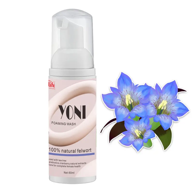 Lavado femenino natural Ph-Balanced Yoni Mousse de limpieza femenina Ph Lavado equilibrado para piel sensible para cuidado íntimo