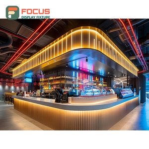 Integrated Coffee Display Rack Syrup Bottle Shelf White Oak Cafe Merchandise Display Rack - Product Image 5