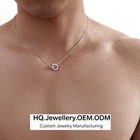 Collar de Eslabones Entrelazados para Hombre, Chapado en Acero Inoxidable Resistente al Deslustre, con Cierre con Acentos de Circonita Cúbica 5A, Lujo Discreto, Hipoalergénico
