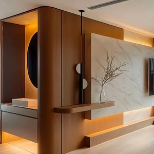 Panneau mural en placage de bois de bambou, de marbre et de pierre brillante en PET de haute qualité, fabriqué en Chine, pour la <span class=keywords><strong>d</strong></span>écoration intérieure - Product Image 6