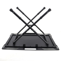 Table de pique-nique pliable pour le camping, table pliante en métal portable, table utilitaire pour l'intérieur et l'extérieur, mobilier d'extérieur noir