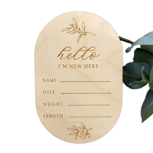 JUNJI — panneau en bois pour arrivée de naissance de bébé, signes muraux, artisanaux - Product Image 1