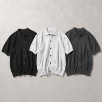 Manches courtes en maille à revers avec texture quadrillée et poignets élastiques pour les loisirs quotidiens
