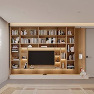 Mueble de TV LED Moderno y Elegante, Mueble de Madera MDF que Ahorra Espacio para Sala de Estar, Dormitorio o Apartamentos Pequeños para Hoteles - Product Image 4