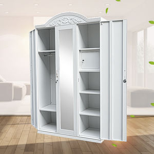 ゴドレジ アルミラ デザインズ ミラー付き KDスチール製寝室家具 3ドアワードローブ 業務用家具、家庭用家具 モダンメタル - Product Image 4