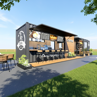 Boutique mobile préfabriquée entièrement équipée, café, restauration de rue, restaurant en conteneur maritime de 40 pieds