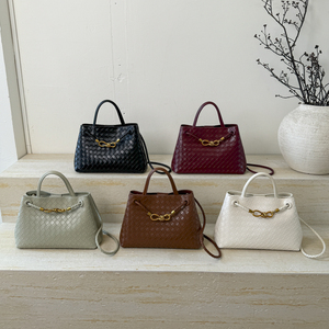 Bolso Tote Pequeño con Patrón Tejido para Mujer Bolsos Hobo de Cuero PU Regalo para Mujer - Product Image 2