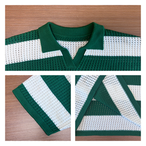 <span class=keywords><strong>Polo</strong></span> en tricot personnalisé OEM ODM pour <span class=keywords><strong>homme</strong></span> – Maillot de football d'été à manches courtes en maille crochetée - Product Image 3