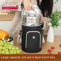 VG Nouvelle sacoche isotherme cylindrique en tissu Oxford de style japonais pour repas, avec doublure en aluminium épais, idéale pour les étudiants et le bureau