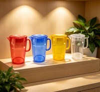 Vente en gros de bouilloires en PS de grande capacité 1,5 L, transparentes et colorées, en plastique
