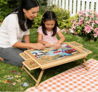 Table de puzzle en bois avec tiroir de rangement, plateau de puzzle pour plusieurs occasions
