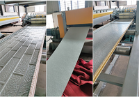 Machine de production de panneaux sandwich en métal gaufré PU, machine à fabriquer des panneaux décoratifs préfabriqués à grain de pierre/brique imitation