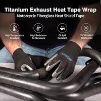 Rollo de Cinta de Protección Térmica para Escape de Motocicleta, de Fibra de Vidrio, de 2 Pulgadas x 50 Pies, con Amarres de Acero Inoxidable