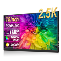 Moniteur portable de 18 pouces 2.5K 2560*1600P 144hz, deuxième moniteur de bureau pour le jeu ou le travail