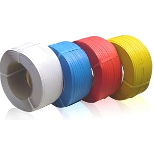 Tali kemasan plastik tali kustom warna transparan putih 5mm pita Strapping <span class=keywords><strong>PP</strong></span> tahan lama