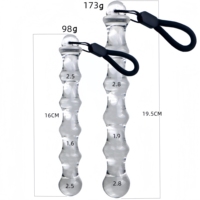 Glas-Analperlen Butt Plug mit Zugseil und 6 Perlen 100% Wasserdicht Umweltfreundliches Masturbationsspielzeug für Männer/Frauen Paare