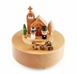 Fiesta de Navidad campana de madera maciza caja de música boda Iglesia canción conocer caja de música de madera - Product Image 1