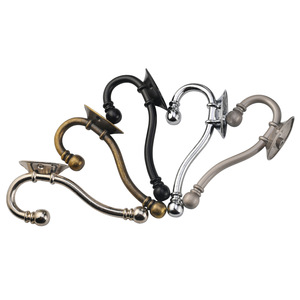 Crochets doubles en alliage de zinc massif, finition bronze antique, chrome noir, nickel argenté poli, quincaillerie pour le commerce de détail - Product Image 5