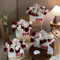 Boîte à fleurs en forme d'enveloppe, emballage pour bouquet de la Saint-Valentin, écologique, personnalisable, portable, florale