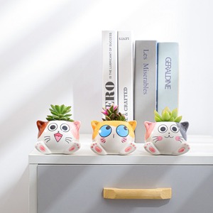 กระถางต้นไม้รูปแมวสไตล์เกาหลีน่ารัก สีเขียว ขนาดเล็ก สำหรับปลูกแคคตัส - Product Image 2