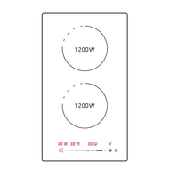 Table de cuisson en céramique encastrable certifiée ETL de 12 pouces, 2 brûleurs radiants, 2400 W, cuisinière électrique pour petite cuisine et camping-car