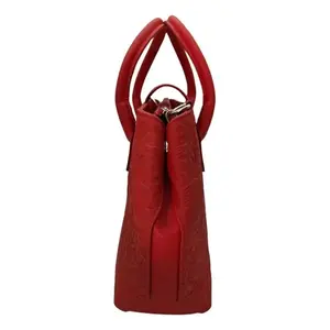 Sac à main en cuir de vachette rouge Fana Marbella, style classique, sac souple pour femmes d'affaires, fermeture à rabat - Product Image 5
