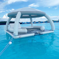 Grand parasol gonflable en PVC pour bar aquatique et canapé, idéal pour les fêtes fluviales et le divertissement