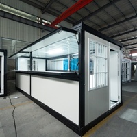Maison préfabriquée pliable en acier de 20 pieds, petite structure en acier, portable, adaptée aux magasins ou aux cafés