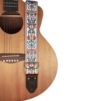 Sangle de guitare en cuir véritable broderie ethnique en gros pour les amateurs de sangle de guitare personnalisée Accessoires d'instruments de musique