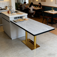 Tables et chaises de restaurant, mobilier commercial moderne de style occidental, sièges en bois et en PU