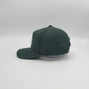 Casquette Snapback OEM personnalisée de haute qualité, 5 panneaux, gris anthracite, visière plate, découpe laser, perforations, imperméable - Product Image 4