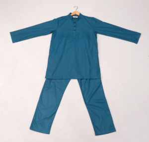 Vêtements islamiques pour hommes de haute qualité, chemise à manches longues respirante avec pantalon assorti, vêtements musulmans traditionnels, OEM/ODM Baju Melayu - Product Image 5