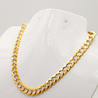 Collar de Cadena Cubana de Oro de 18K Hecho a Mano en Italia para Hombre, Cadena para Suéter, Sensación de Alta Gama, Joyería para Mujer, Certificado Internacional
