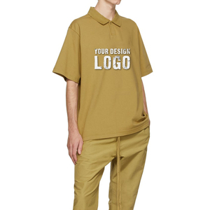 Polo décontracté d'été en coton vintage pour homme, style sport, col rabattu, épaules tombantes, effet délavé, mode américaine - Product Image 6