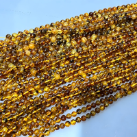 Perles d'ambre naturel piebald 6-10mm, perles rondes en vrac, perles en pierre d'ambre véritable pour la fabrication de bijoux, bracelets, colliers, DIY