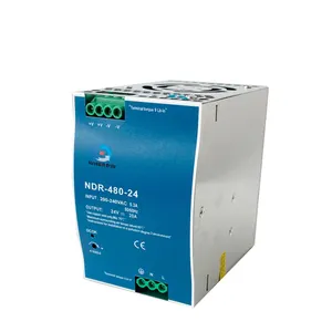 NDR-480 Serie Schakelende Voeding Slanke Enkele Output 480W 24V/ 48V AC-DC Industriële Din Rail Gemonteerd