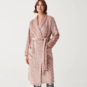 Accappatoio di Lusso per Adulti Vendita all'Ingrosso Super Morbido ODM in <span class=keywords><strong>Pile</strong></span> di Poliestere Personalizzato Vestaglia Spessa e Confortevole - Product Image 1