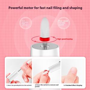 Outil de <span class=keywords><strong>manucure</strong></span> portable rechargeable par USB, meuleuse et polisseuse électrique avec moteur sans balai, élimine les peaux mortes et polit les ongles - Product Image 2