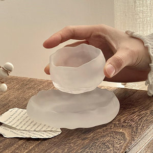 Set di 2 Tazze in Vetro Stile Europeo, Trasparenti per Degustazione/Tè Congelato/Vino, Tazza da Tè per Maestro Kongfu con Sottobicchiere, Ecologiche per Uso Professionale - Product Image 5