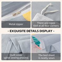 Vente en gros de draps de lit personnalisés en coton 100% - Ensemble de literie 4 pièces - Housse de couette - Taille King Size - Taille Queen Size - Taille Full - Super doux - Luxe