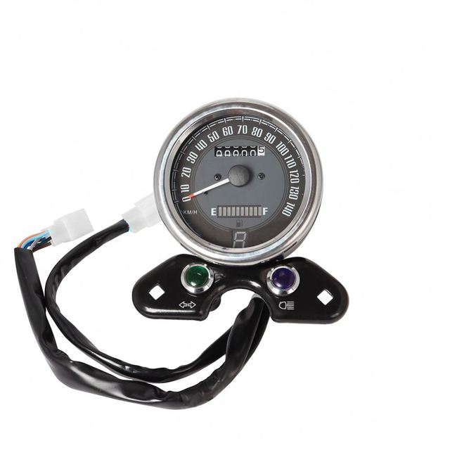 Motorcycle Odometer LCD Digital Interface Fuel Gauge Speedometer With Light USB Charger for Honda CG125 Suzuki GN125 Cafe Racer