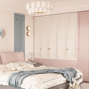 <span class=keywords><strong>Armoire</strong></span> de chambre à coucher en <span class=keywords><strong>bois</strong></span> <span class=keywords><strong>rose</strong></span> et blanc de luxe sur mesure, <span class=keywords><strong>armoire</strong></span> double et placard de rangement, armoires d'organisation - Product Image 1