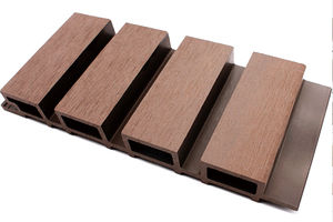 Panneaux muraux extérieurs WPC modernes antistatiques rainurés, revêtement extérieur imperméable et ignifuge pour usage domestique APBM, garantie 5 ans - Product Image 2