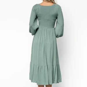 Vestido Midi Lainey con Bordado Floral, Encaje, Casual, Verano, Cintura Natural, Transpirable, con Puntos - Product Image 2