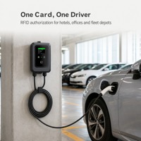 Pengisi Daya Dinding EV 7kW 32A, Stasiun Pengisian Daya Rumah AC Pintar, Konektor GB/T T1 T2, Kartu RFID, Layar LCD