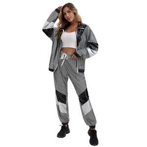 Ensemble <span class=keywords><strong>combinaison</strong></span> rétro disco, pantalon de jogging néon à carreaux, coupe-vent réfléchissant, costume de fête thème années 80 pour spectacles sur scène - Product Image 6